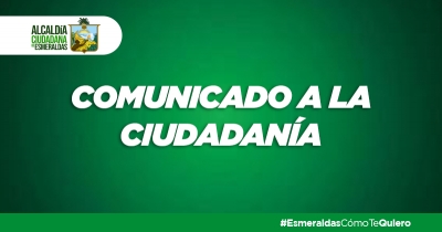 Comunicado a la ciudadanía